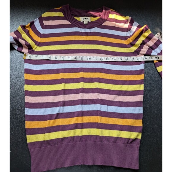 Pact Womens Sweater Classic Fine Knit 100% Organic Cotton Striped Size Small - Picture 4 of 10